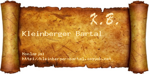 Kleinberger Bartal névjegykártya